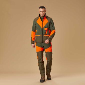 Pantaloni da caccia idrorepellenti in alta visibilità con protezioni in Kevlar e tessuto Getzner