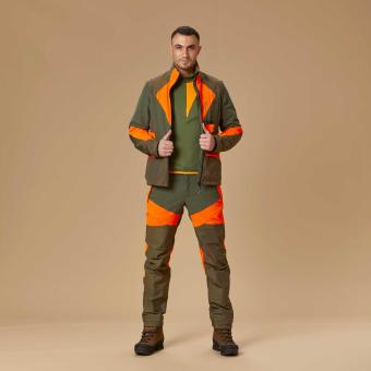 Pantaloni da caccia idrorepellenti in alta visibilità con protezioni in Kevlar e tessuto Getzner