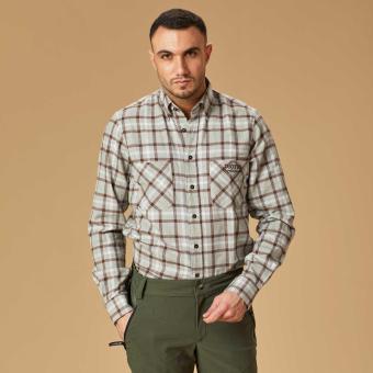 Camicia da caccia e outdoor, unisex a manica lunga in tessuto mistolana Getzner antivento e traspirante.