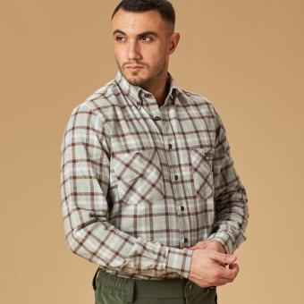 Camicia da caccia e outdoor, unisex a manica lunga in tessuto mistolana Getzner antivento e traspirante.