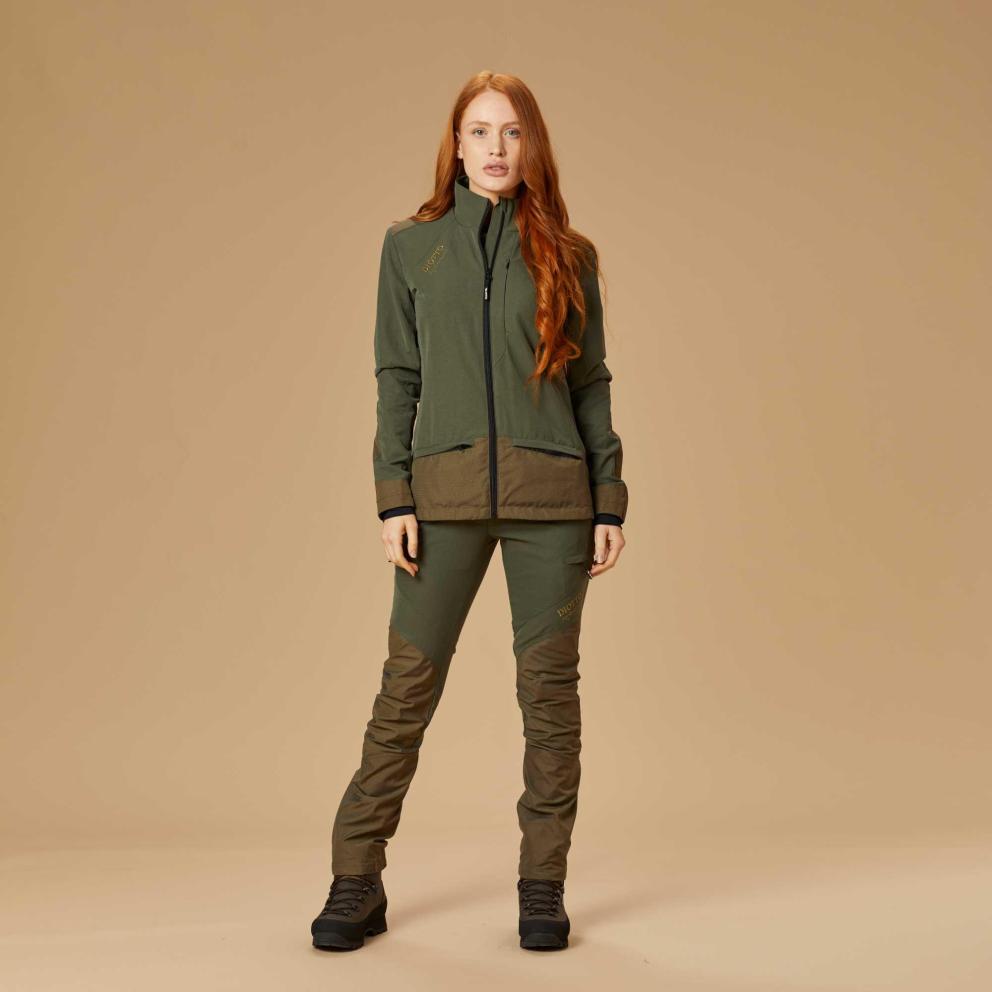 Pantaloni da caccia da donna Diotto, performanti ed ergonomici con protezioni in Kevlar e tessuto Getzner