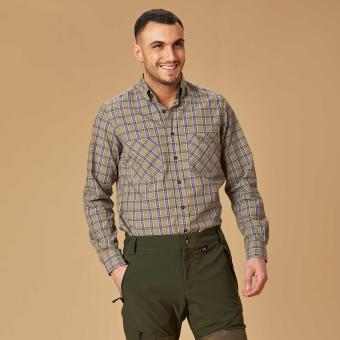 Camicia da caccia e outdoor, unisex a manica lunga in cotone leggero Getzner resistente e traspirante.